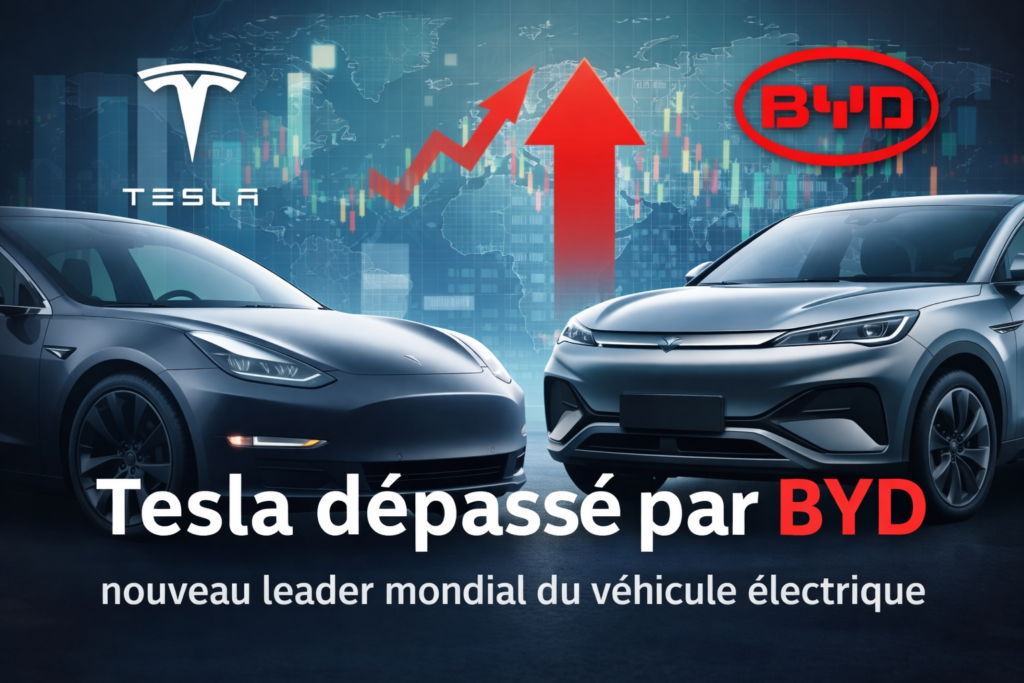 Tesla n’est plus leader de la voiture électrique : BYD prend la tête du marché mondial